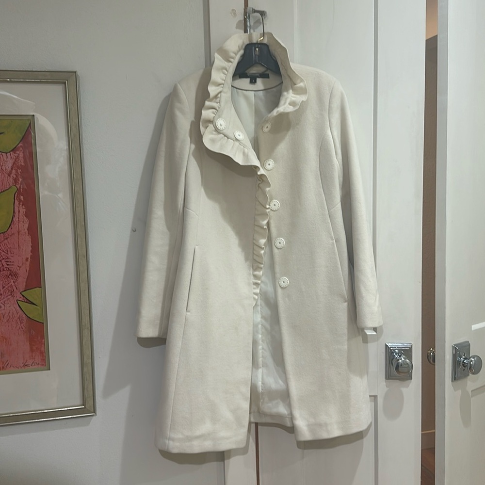 DKNY ruffled Peacoat size 4